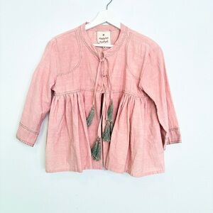 Meena Mahal Poetic Threads pink cropped peplum cardigan in S/M
